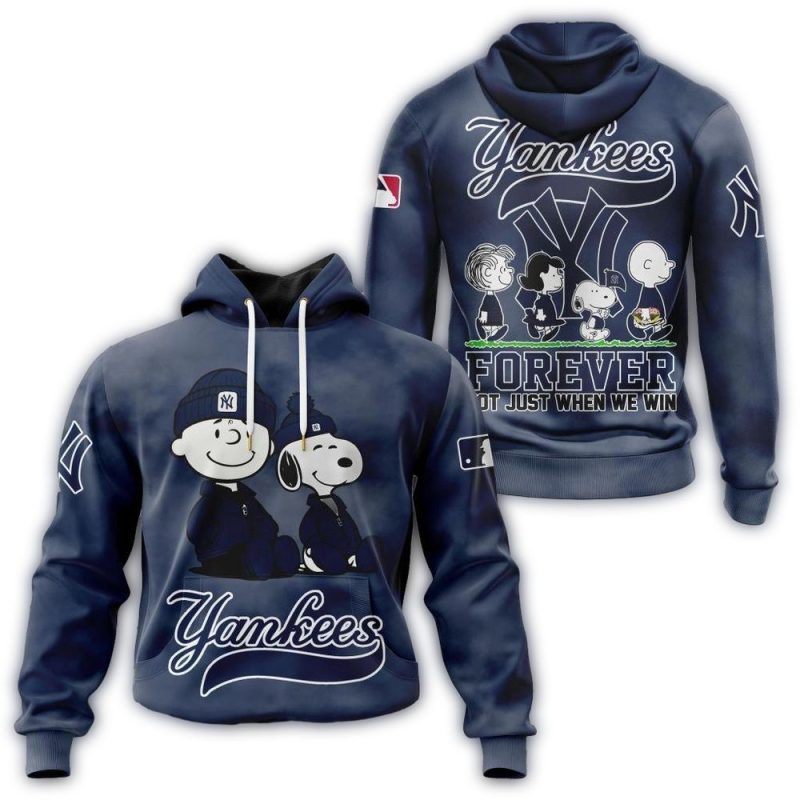 Snoopy New York Yankees Peanuts Forever Aop Hoodie 1.Jpg