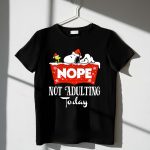 Snoopy Nope Not Adulting Today Christmas Santa Hat Snowflakes 1 T Shirt 1.jpg
