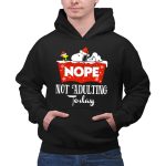 Snoopy Nope Not Adulting Today Christmas Santa Hat Snowflakes 2 Hoodie 1.jpg