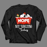 Snoopy Nope Not Adulting Today Christmas Santa Hat Snowflakes 4 Long Sleeves 1.jpg