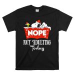 Snoopy Nope Not Adulting Today Christmas Santa Hat Snowflakes T Shirt 6 1.jpg