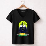 Snoopy Notre Dame Fighting Irish Halloween Moon Pumpkins 7 Womens V Neck.jpg