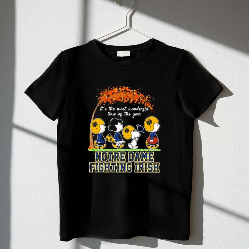 Snoopy Notre Dame Fighting Irish Autumn Its The Wonderful Time Of The Year 1 T Shirt.jpg