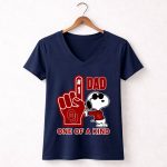 Snoopy Oklahoma Sooners 1 Dad One Of A Kind 5 Womens V Neck.jpg