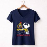 Snoopy Ottawa Senators Love 5 Womens V Neck.jpg