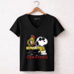 Snoopy Ottawa Senators Love 7 Womens V Neck.jpg