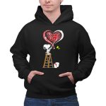 Snoopy Painting Alabama Crimson Tide Heart 2 Hoodie