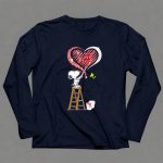 Snoopy Painting Alabama Crimson Tide Heart 6 Long Sleeves