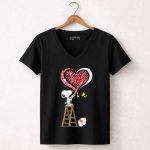 Snoopy Painting Alabama Crimson Tide Heart 7 Womens V Neck
