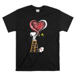 Snoopy Painting Alabama Crimson Tide Heart T Shirt 6