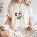 Snoopy Painting Atlanta Falcons Logo With Woodstock Observing T Shirt 7