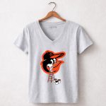 Snoopy Paints The Baltimore Orioles Logo 7 Womens V Neck