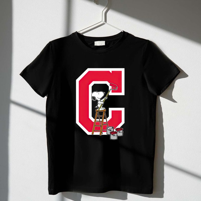 Snoopy Paints The Logo Cleveland Indians Baseball 1 T Shirt.jpg