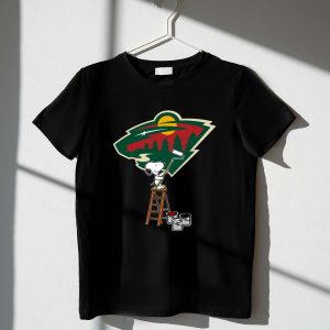 Snoopy Paints The Minnesota Wild Logo Ice Hockey 1 T Shirt.jpg