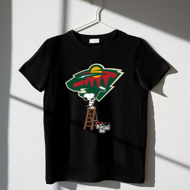 Snoopy Paints The Minnesota Wild Logo Ice Hockey 1 T Shirt.jpg
