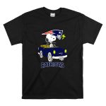 Snoopy Patriots Ride with Woodstock Football Car T Shirt 6