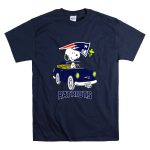 Snoopy Patriots Ride with Woodstock Football Car T Shirt 7