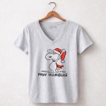 Snoopy Paw Humbug Christmas Santa Hat 7 Womens V Neck 1.jpg