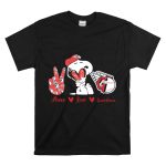 Snoopy Peace Love Cleveland Guardians Baseball Iconic Imagery With Red Heart And Cap T Shirt 6.jpg