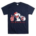 Snoopy Peace Love Cleveland Guardians Baseball Iconic Imagery With Red Heart And Cap T Shirt 7.jpg