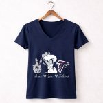 Snoopy Peace Love Falcons Atlanta Football 5 Womens V Neck