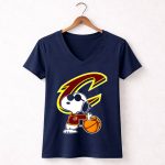 Snoopy Peanuts Cleveland Cavaliers NBA Basketball 5 Womens V Neck