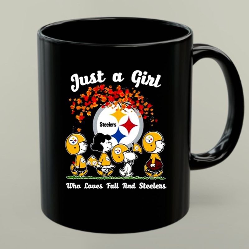 Snoopy Peanuts Just A Girl Who Love Fall And Pittsburgh Steelers 1 Mug.jpg