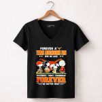 Snoopy Peanuts forever a Texas Longhorns fan win or lose 7 Womens V Neck.jpg