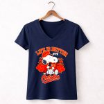 Snoopy Peanuts life is better with Baltimore Orioles 5 Womens V Neck
