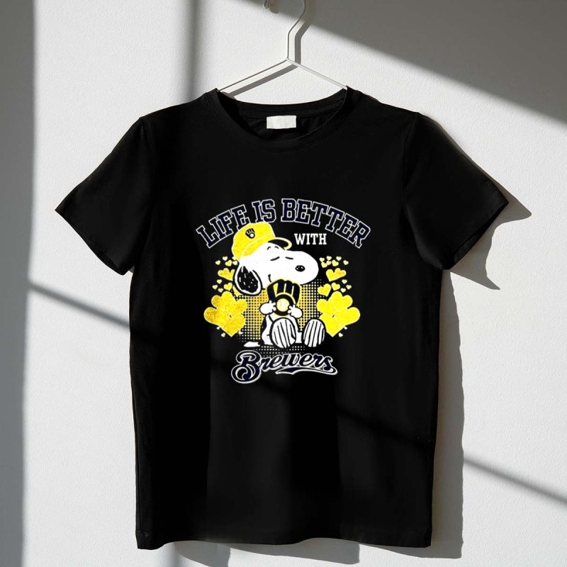 Snoopy Peanuts Life Is Better With Milwaukee Brewers 1 T Shirt 2.Jpg