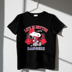 Snoopy Peanuts life is better with Texas Rangers 1 T Shirt.jpg