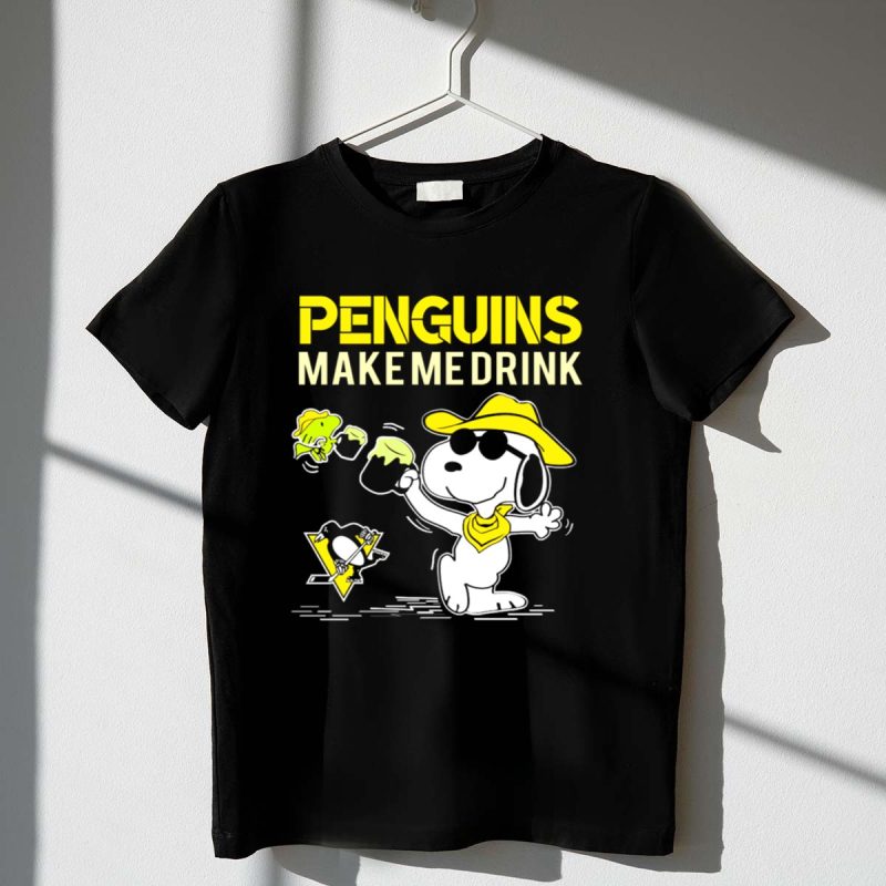 Snoopy Penguins Make Me Drink Pittsburgh Penguins Hockey Fans 1 T Shirt