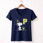 Snoopy Pittsburgh Pirates Thanksgiving Hat Peanuts 5 Womens V Neck.jpg