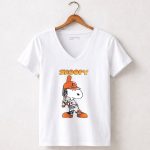 Snoopy Play Baseball For Baltimore Orioles 5 Womens V Neck