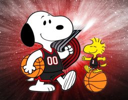 Snoopy Portland Trail Blazers Banner