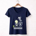 Snoopy Raiders Football Team with Las Vegas Logo and Friends 5 Womens V Neck
