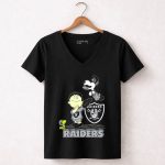 Snoopy Raiders Football Team with Las Vegas Logo and Friends 7 Womens V Neck