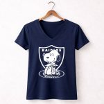 Snoopy Raiders Oakland Raiders Football NFL Peanuts Crossover 5 Womens V Neck