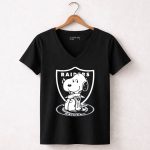 Snoopy Raiders Oakland Raiders Football NFL Peanuts Crossover 7 Womens V Neck