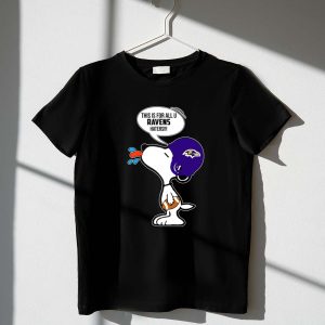 Snoopy Ravens Helmet This Is For All U Ravens Haters 1 T Shirt