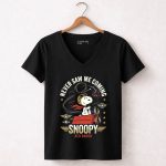 Snoopy Red Baron Never Saw Me Coming 7 Womens V Neck.jpg