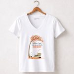 Snoopy Relaxing Under Autumn Tree Listening to Freddie Mercury Alone Vinyl Record Player 5 Womens V Neck.jpg