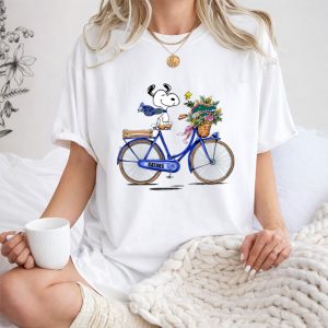Snoopy Riding Gators Bike with Florida Gators Logo and Basket of Flowers 1 T Shirt.jpg