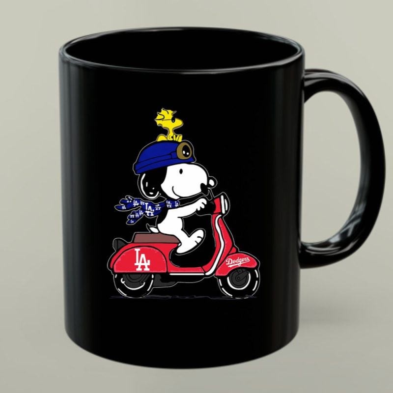 Snoopy Riding Vespa Los Angeles Dodgers Mascot With Woodstock 1 Mug 1.Jpg