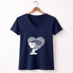 Snoopy San Antonio Spurs Heart Fans 5 Womens V Neck