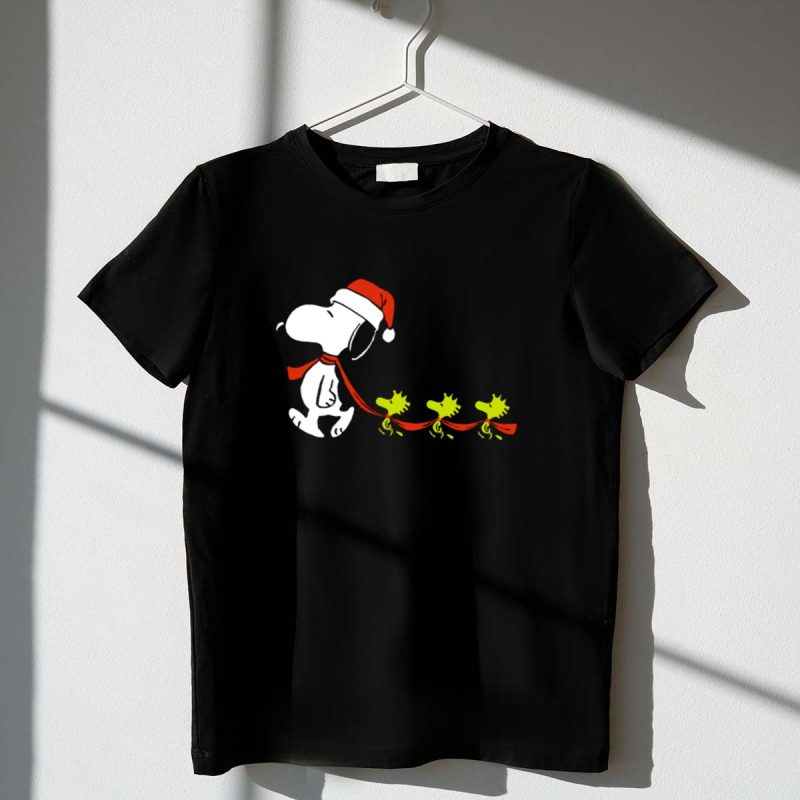 Snoopy Santa Hat Woodstock Parade Peanuts Christmas Holiday 1 T Shirt 1.Jpg