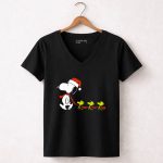 Snoopy Santa Hat Woodstock Parade Peanuts Christmas Holiday 7 Womens V Neck 1.jpg