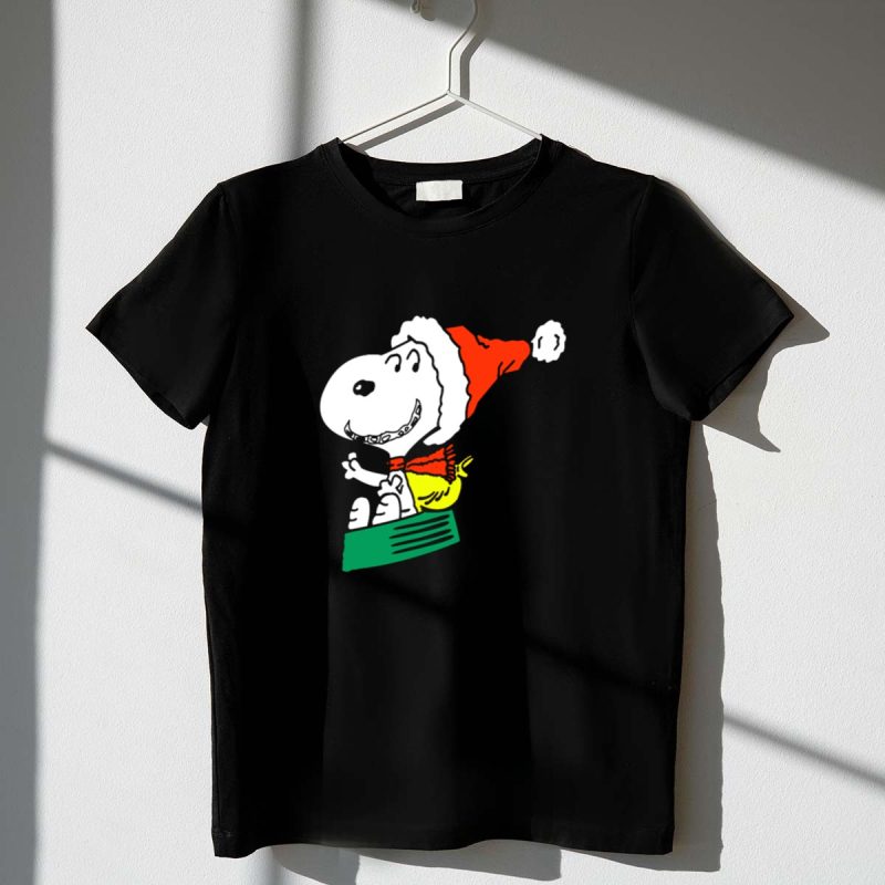 Snoopy Santa Sleigh Holiday Fun 1 T Shirt 1.Jpg