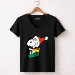 Snoopy Santa Sleigh Holiday Fun 7 Womens V Neck 1.jpg