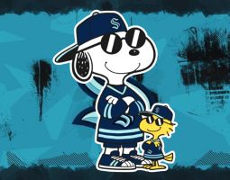 Snoopy Seattle Kraken Banner